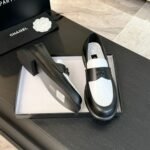 Chanel Moccasins White and Black