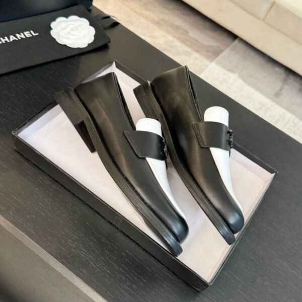 Chanel Moccasins White and Black