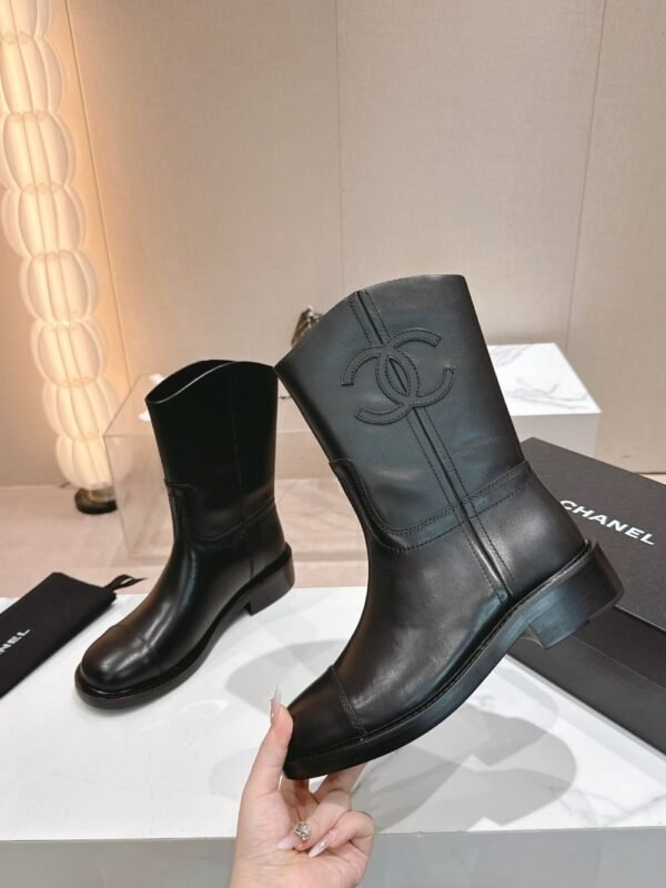 Chanel 24ss Ankle Boots Leather Black