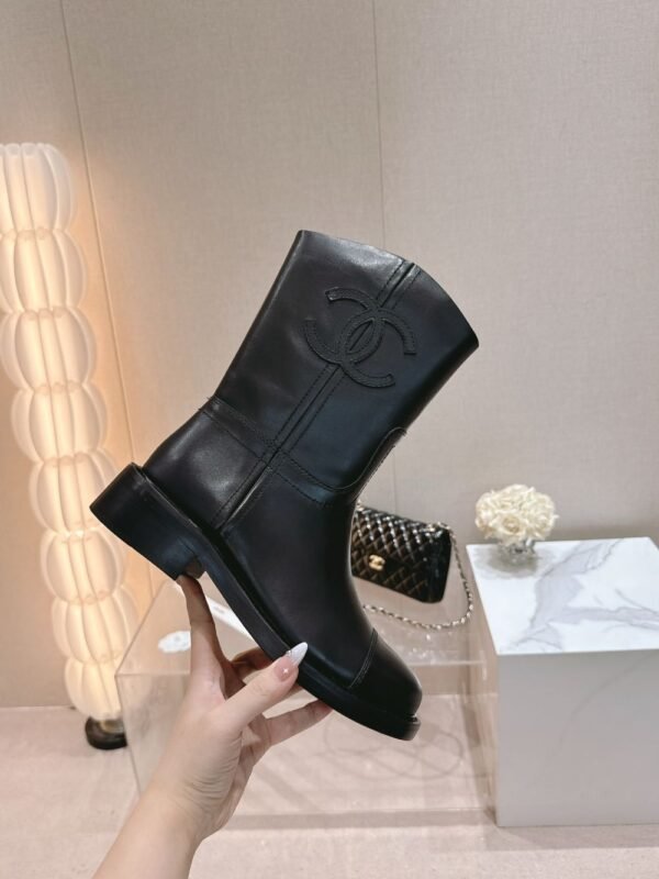 Chanel 24ss Ankle Boots Leather Black