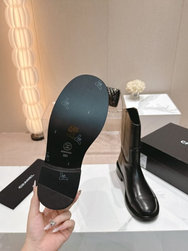 Chanel 24ss Ankle Boots Leather Black