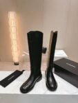 Chanel 24ss Long Boots Leather Black