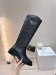 Chanel 24ss Long Boots Leather Black