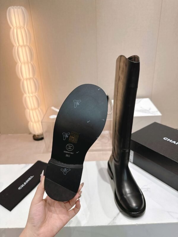 Chanel 24ss Long Boots Leather Black