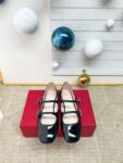 Rogor Vivi  24ss Flowers Ballet Shoes Black
