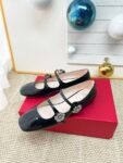 Rogor Vivi  24ss Flowers Ballet Shoes Black
