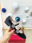 Rogor Vivi  24ss Flowers Ballet Shoes Black