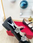 Rogor Vivi  24ss Flowers Ballet Shoes Black