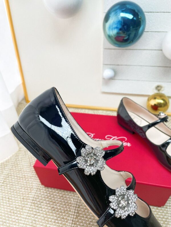 Rogor Vivi  24ss Flowers Ballet Shoes Black