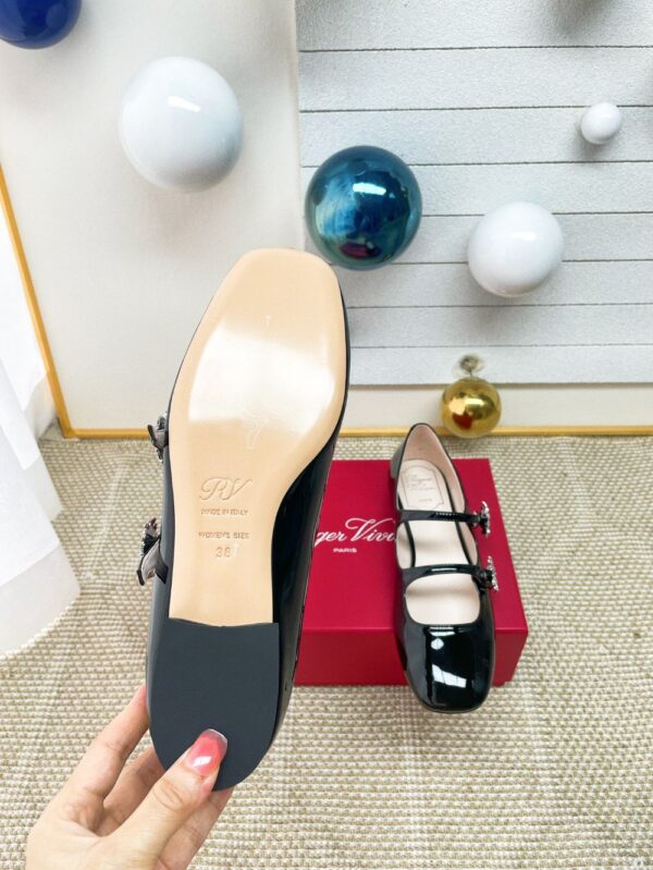Rogor Vivi  24ss Flowers Ballet Shoes Black