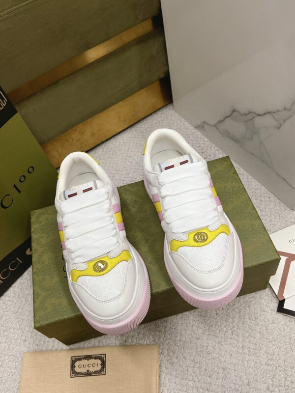 Gucci Screener GG White Pink Yellow