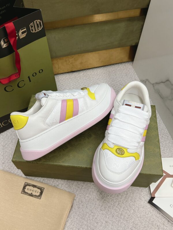 Gucci Screener GG White Pink Yellow