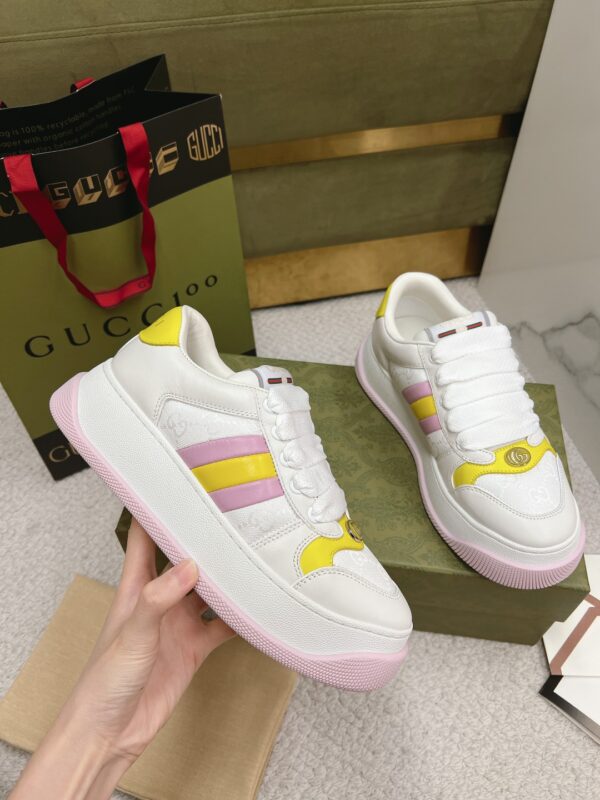 Gucci Screener GG White Pink Yellow