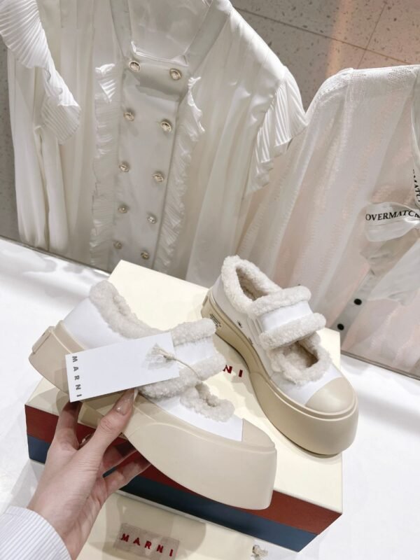 Marni  Wool Flat Shoes White