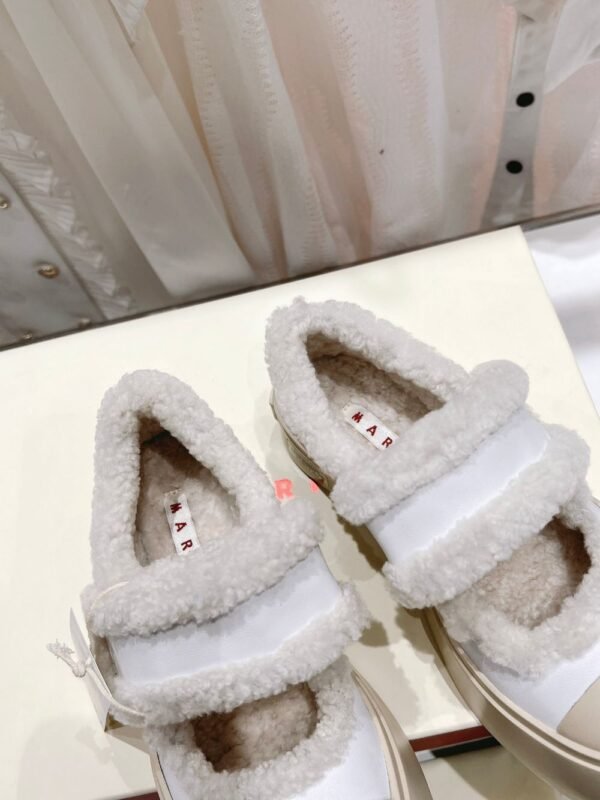 Marni  Wool Flat Shoes White
