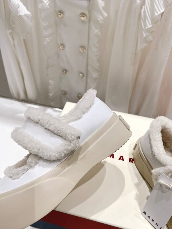 Marni  Wool Flat Shoes White