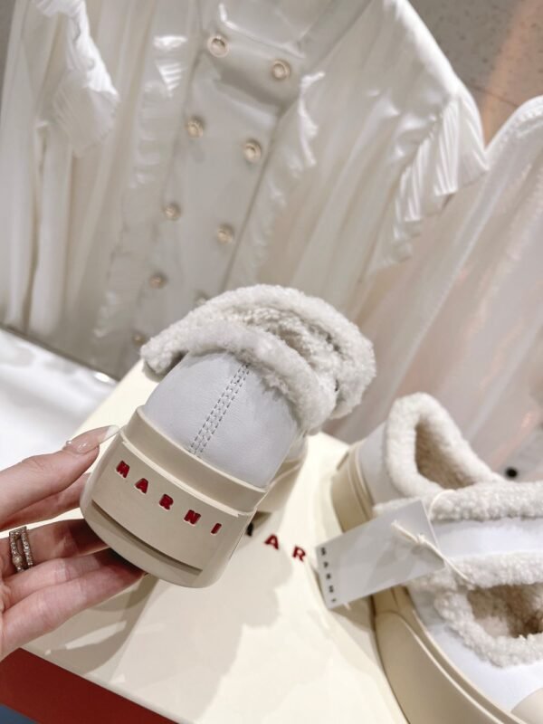 Marni  Wool Flat Shoes White