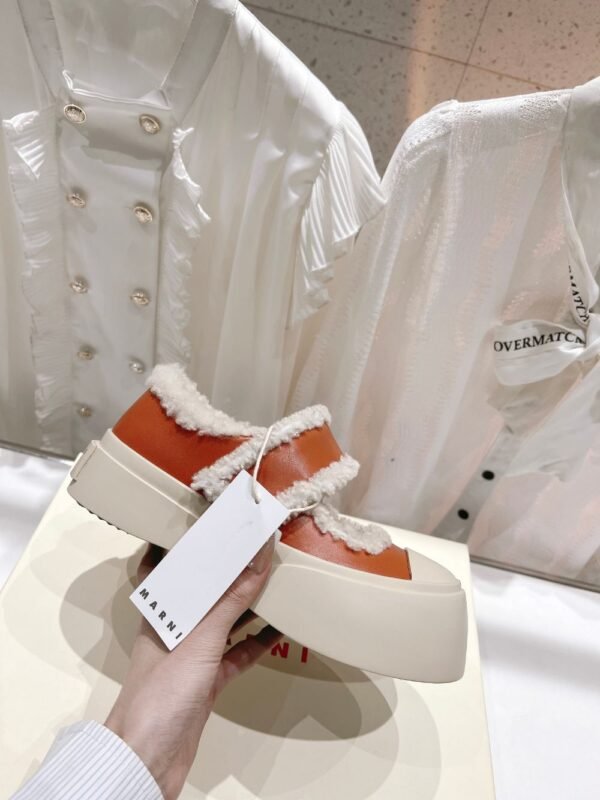 Marni  Wool Flat Shoes Orange