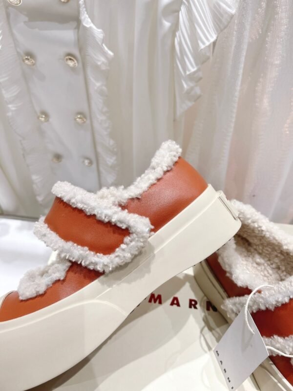 Marni  Wool Flat Shoes Orange