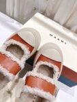 Marni  Wool Flat Shoes Orange