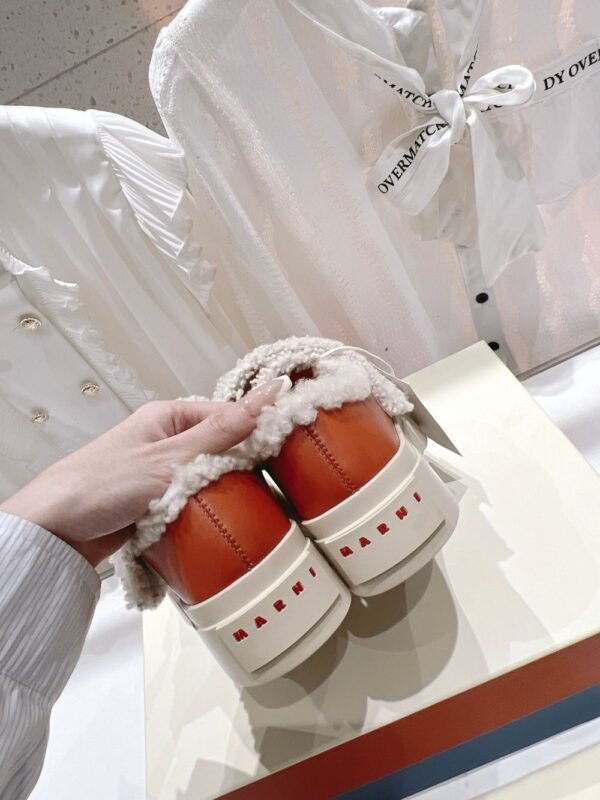 Marni  Wool Flat Shoes Orange