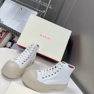 Marni  Lace-up Canvas Shoes 24ss Leather White