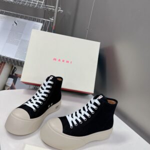 Marni  Lace-up Canvas Shoes 24ss Black