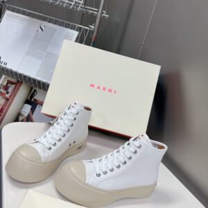 Marni  Lace-up Canvas Shoes 24ss White