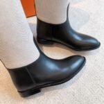 Hermes Kelly 24ss Long Boots Suede Black Grey