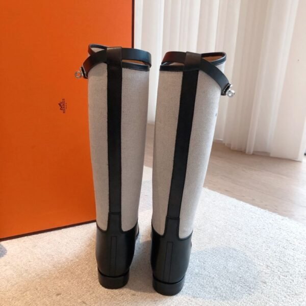 Hermes Kelly 24ss Long Boots Suede Black Grey
