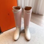 Hermes Kelly 24ss Long Boots Suede White Pink