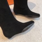 Hermes Kelly 24ss Long Boots Suede Black