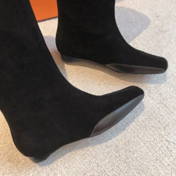Hermes Kelly 24ss Long Boots Suede Black