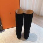 Hermes Kelly 24ss Long Boots Suede Black