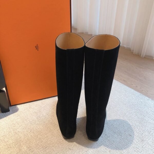 Hermes Kelly 24ss Long Boots Suede Black