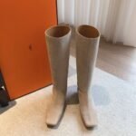 Hermes Kelly 24ss Long Boots Grey