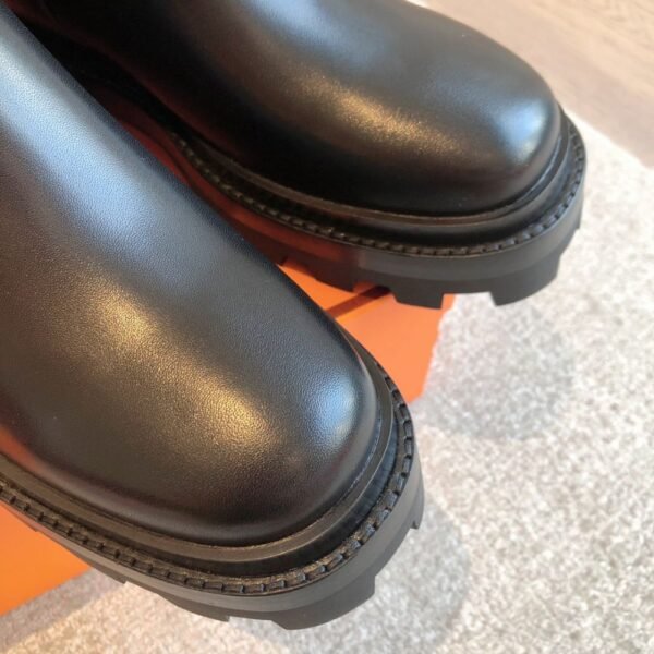 Hermes Kelly 24ss Leather Ankle Boots Black