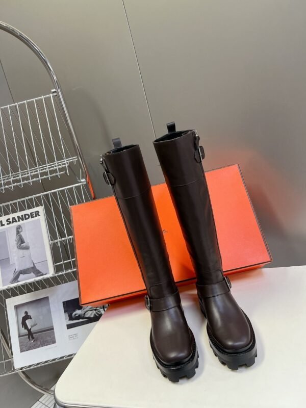 Hermes Long Boots Brown