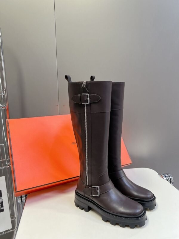 Hermes Long Boots Brown