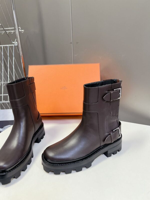 Hermes Ankle Boots Brown