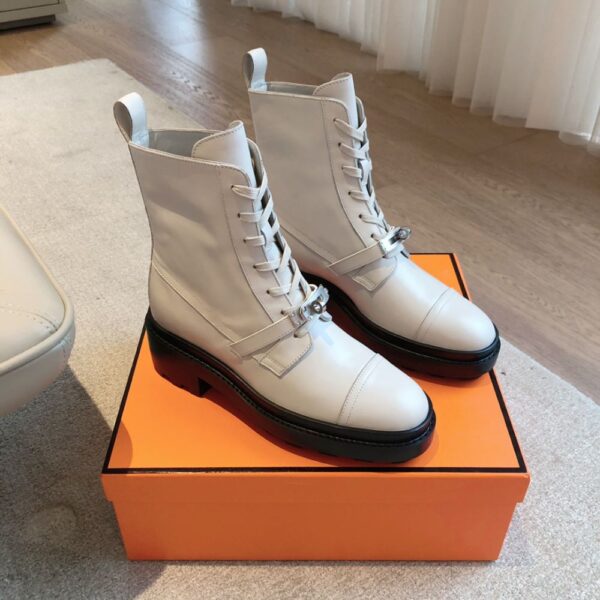 Hermes Eclair Boots White