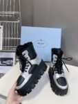 Prada Thick Sole Boots Black and Silver
