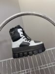 Prada Thick Sole Boots Black and Silver