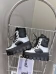 Prada Thick Sole Boots Black and Silver