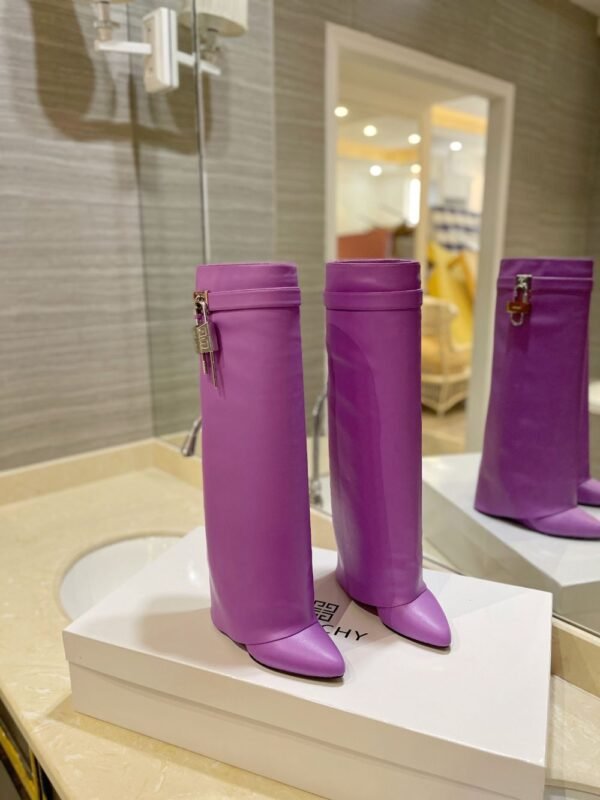 Givenchy Shark Lock 24ss Long Boots Purple