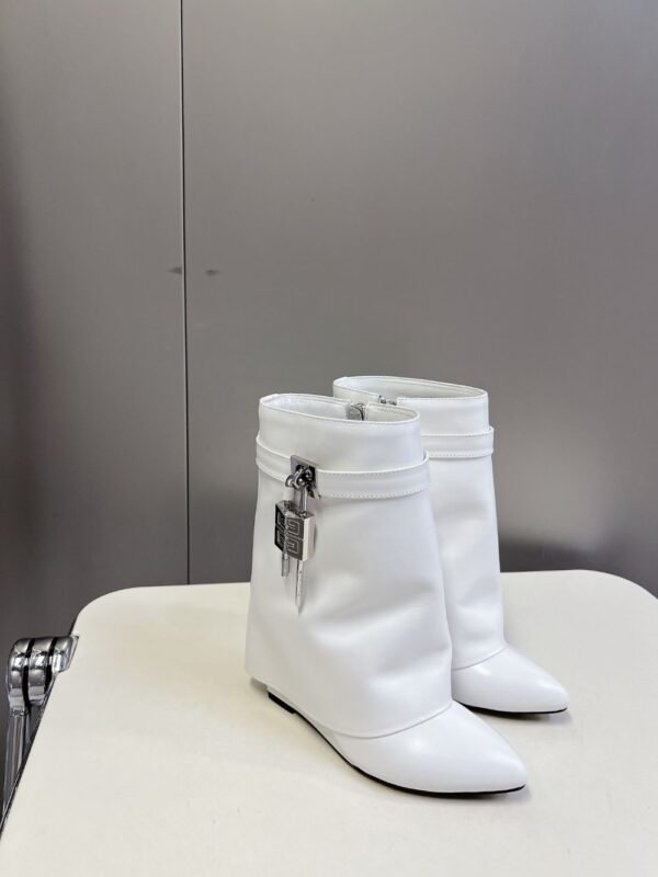 Givenchy Shark Lock Ankle Boots White