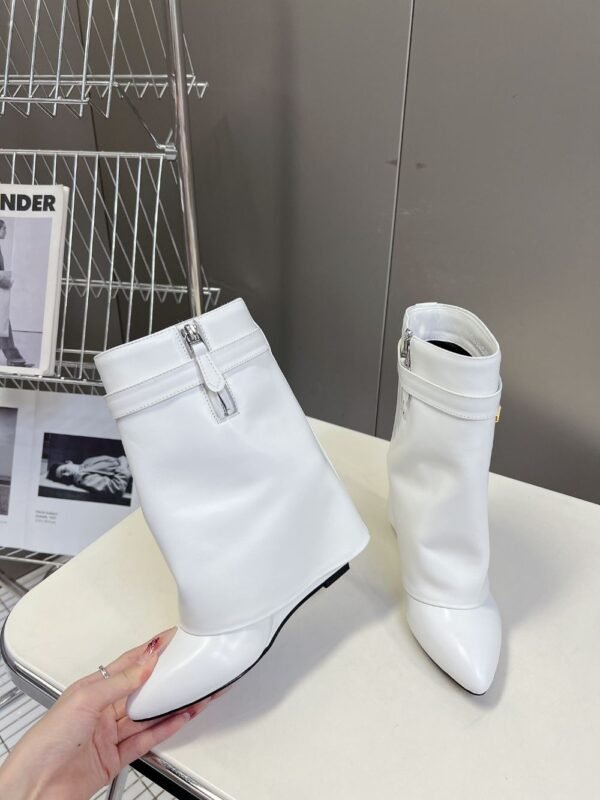 Givenchy Shark Lock Ankle Boots White
