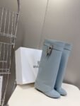 Givenchy Shark Lock Long Boots Grey Blue