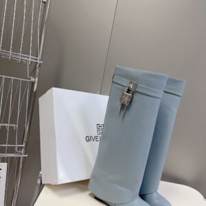 Givenchy Shark Lock Long Boots Grey Blue