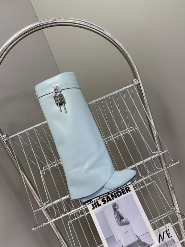 Givenchy Shark Lock Long Boots Grey Blue